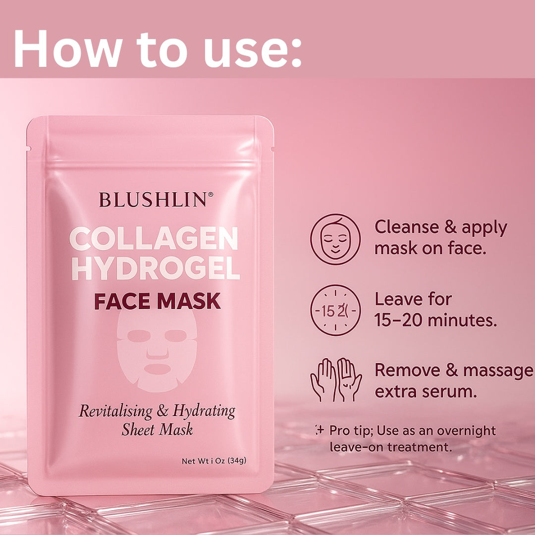 Korean Collagen Hydrogel Face Mask – Anti-Aging, Hydrating & Firming Sheet Mask for Plump, Radiant Skin