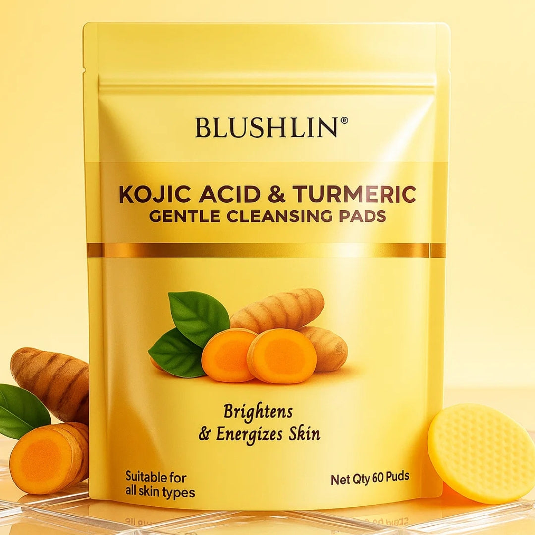 Kojic Acid + Turmeric Face Pads for Brightening & Clear Skin – Gentle Exfoliation, Calming & Refreshing Wipes for Daily Glow