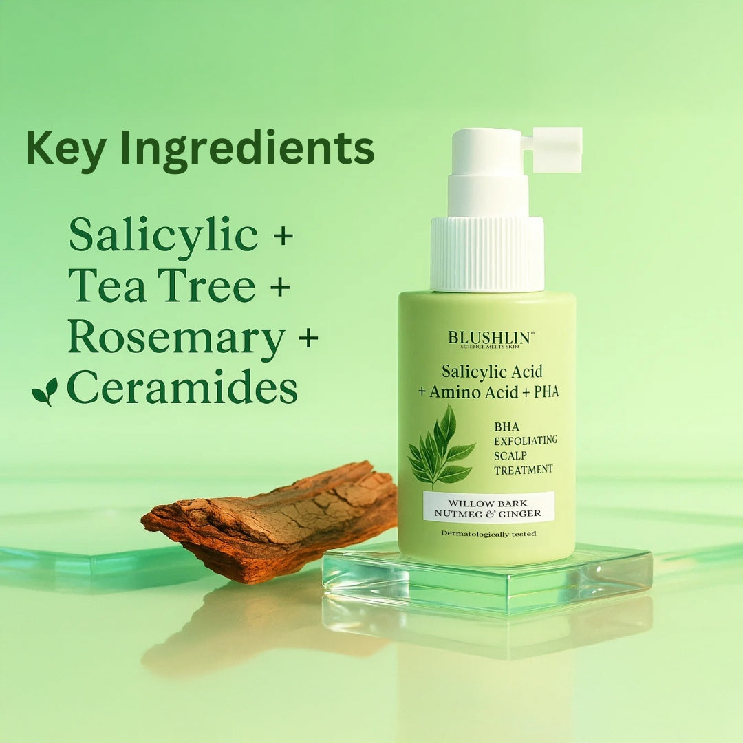 Blushlin 2% Salicylic Acid for Dandruff & Itchy Scalp | Controld dermatitis and oil buildup