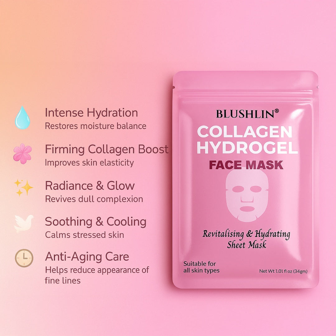 Korean Collagen Hydrogel Face Mask – Anti-Aging, Hydrating & Firming Sheet Mask for Plump, Radiant Skin