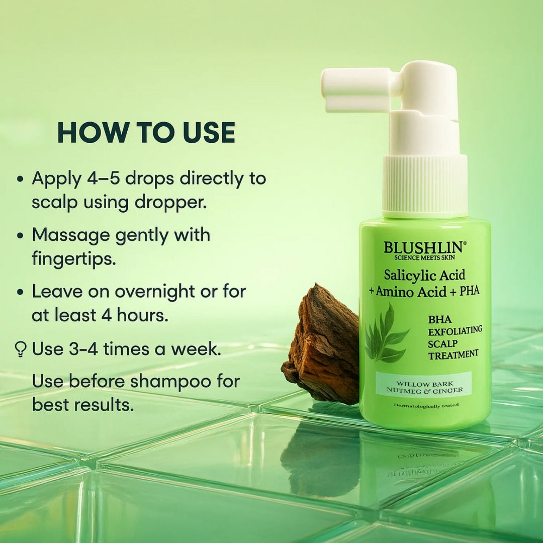 Blushlin 2% Salicylic Acid for Dandruff & Itchy Scalp | Controld dermatitis and oil buildup