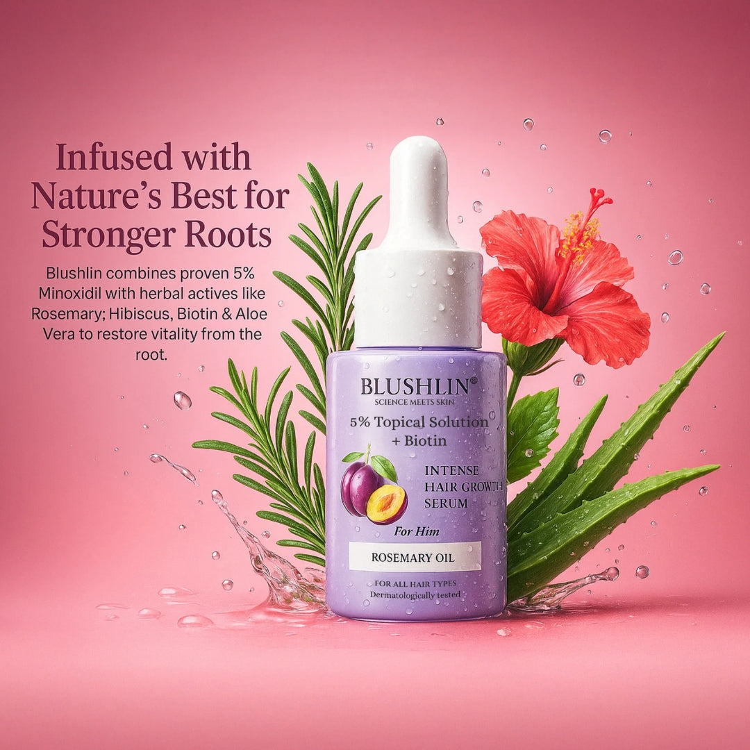 Blushlin 5% Minoxidil - Hair Growth Serum for Men | With Rosemary Oil