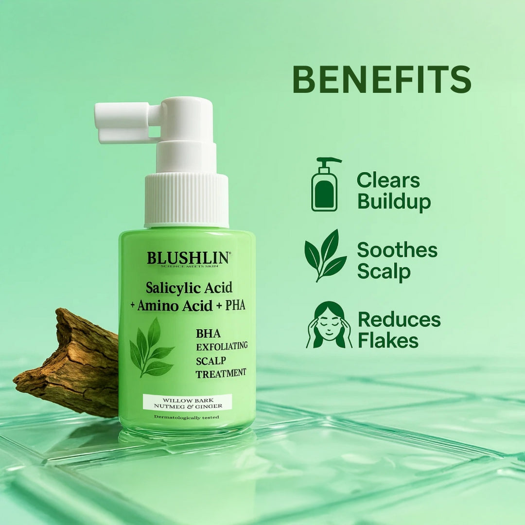 Blushlin 2% Salicylic Acid for Dandruff & Itchy Scalp | Controld dermatitis and oil buildup