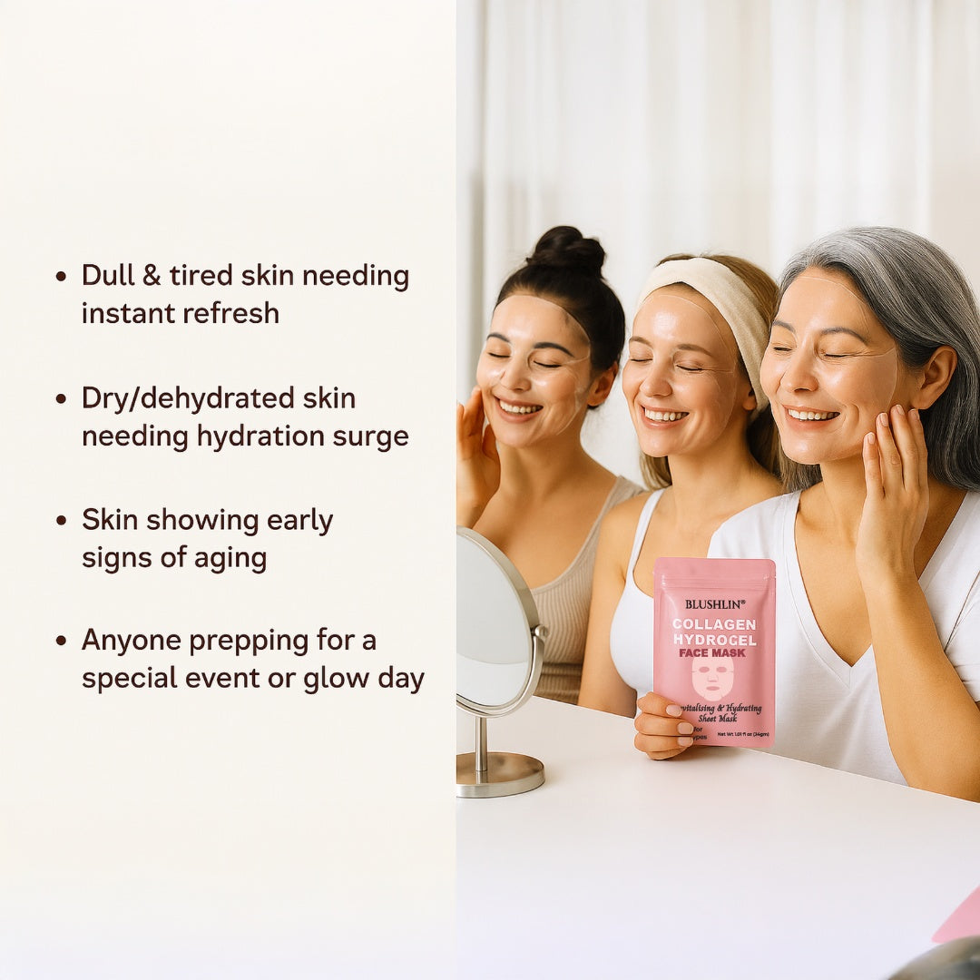 Korean Collagen Hydrogel Face Mask – Anti-Aging, Hydrating & Firming Sheet Mask for Plump, Radiant Skin