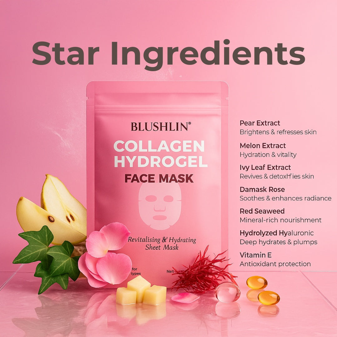 Korean Collagen Hydrogel Face Mask – Anti-Aging, Hydrating & Firming Sheet Mask for Plump, Radiant Skin