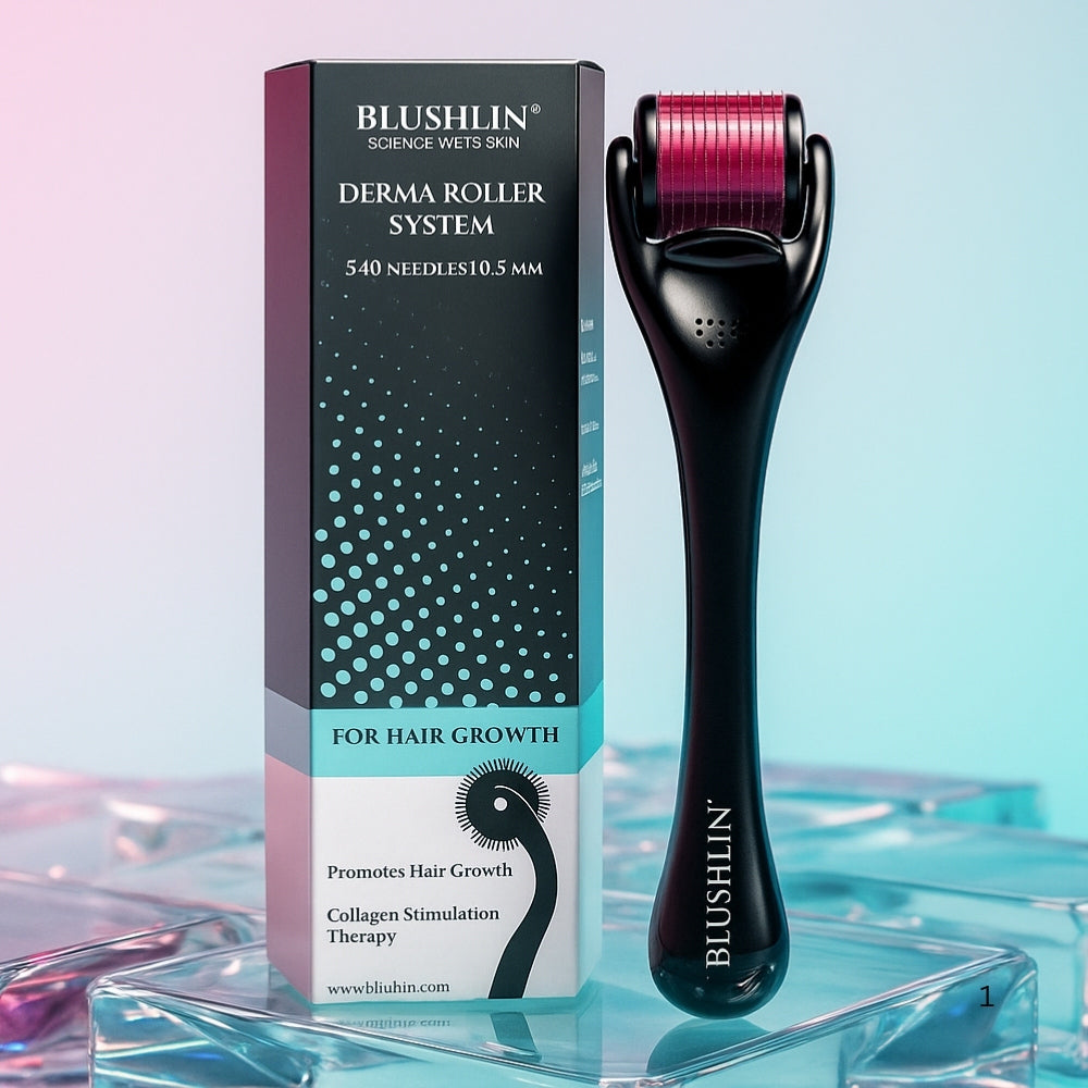Derma Roller For Hair Growth 0.5 mm | 540 Titanium Needles | For Activates Hair Follicles, Hair Fall & Hair Thickening