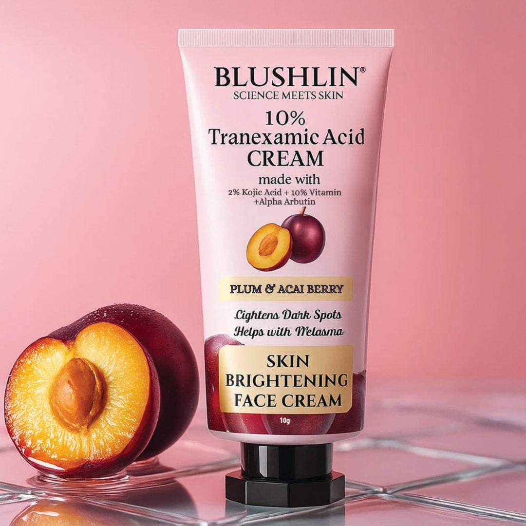 10% Tranexamic Acid Cream helps Pigmentation, Even Skin Tone, Reduce Dark Spots, Blemishes and Scars - 10gm