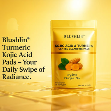 Kojic Acid + Turmeric Face Pads for Brightening & Clear Skin – Gentle Exfoliation, Calming & Refreshing Wipes for Daily Glow