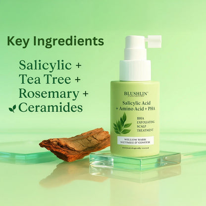 Blushlin 2% Salicylic Acid for Dandruff & Itchy Scalp | Controld dermatitis and oil buildup