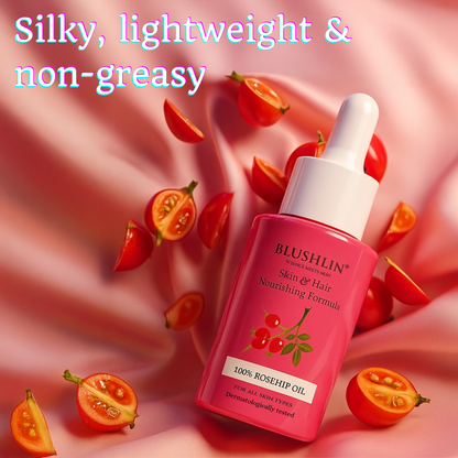 Rosehip Oil 100% Pure Cold-Pressed - for Hair & Skin | Glow, Repair & Nourish