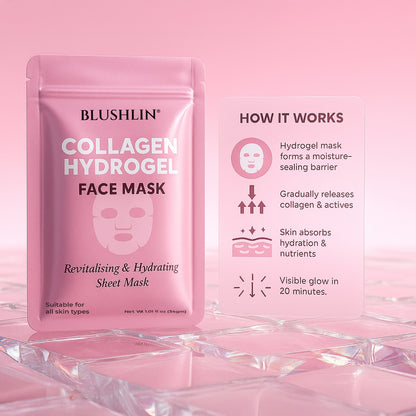 Korean Collagen Hydrogel Face Mask – Anti-Aging, Hydrating & Firming Sheet Mask for Plump, Radiant Skin