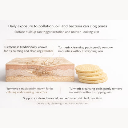 Kojic Acid + Turmeric Face Pads for Brightening & Clear Skin – Gentle Exfoliation, Calming & Refreshing Wipes for Daily Glow
