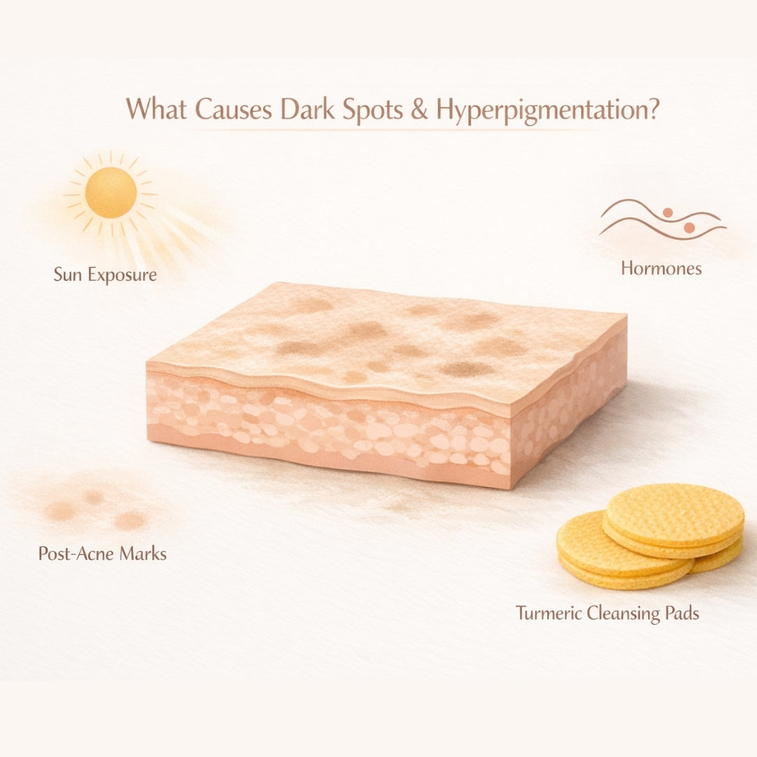 Kojic Acid + Turmeric Face Pads for Brightening & Clear Skin – Gentle Exfoliation, Calming & Refreshing Wipes for Daily Glow