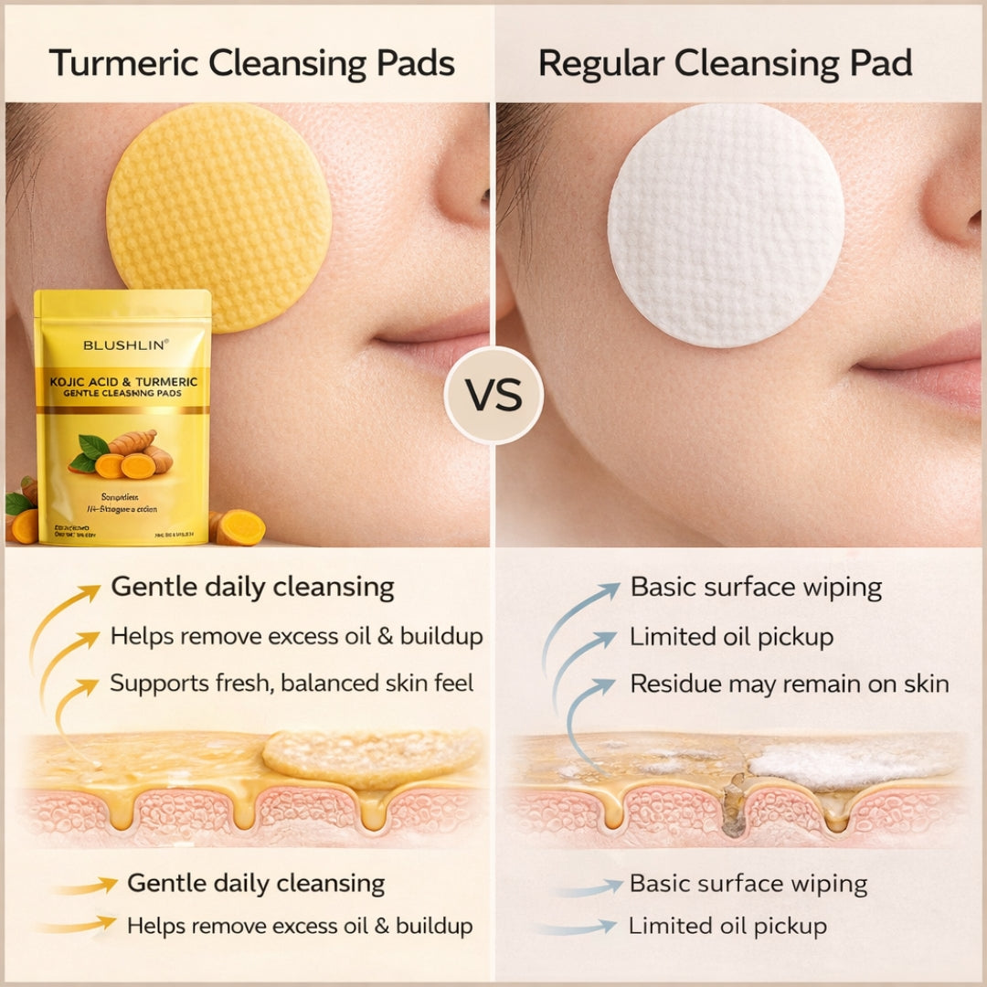 Kojic Acid + Turmeric Face Pads for Brightening & Clear Skin – Gentle Exfoliation, Calming & Refreshing Wipes for Daily Glow